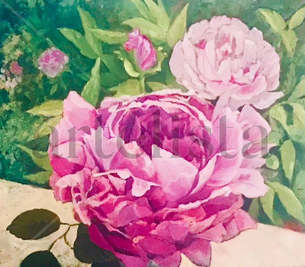 Peonies Oil Canvas Floral Painting