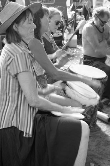 Drum Circle Travel Black and White (Digital)