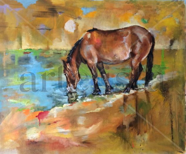 La charca Oil Canvas Landscaping