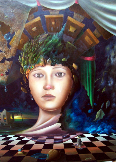 Desilusión Oil Panel Portrait