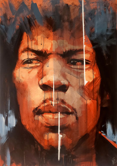 Jimi Hendrix Acrílico Lienzo Retrato