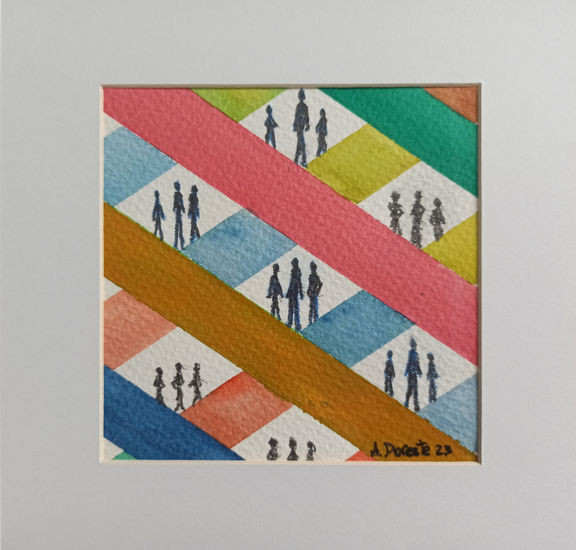 Siluetas Watercolour Paper Figure Painting