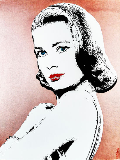 Grace Kelly Acrylic Textile Portrait