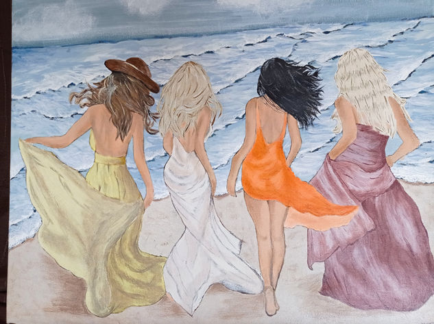 DE FIESTA EN LA PLAYA Acrylic Canvas Others