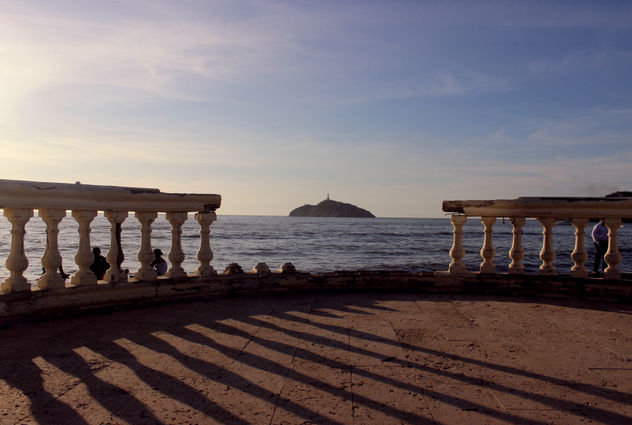 Broken columns on the beach