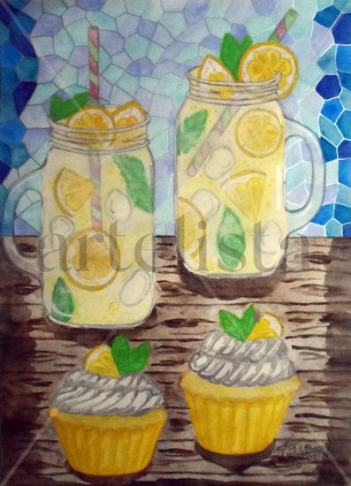 Limón Pop Watercolour Paper Still Life Paintings