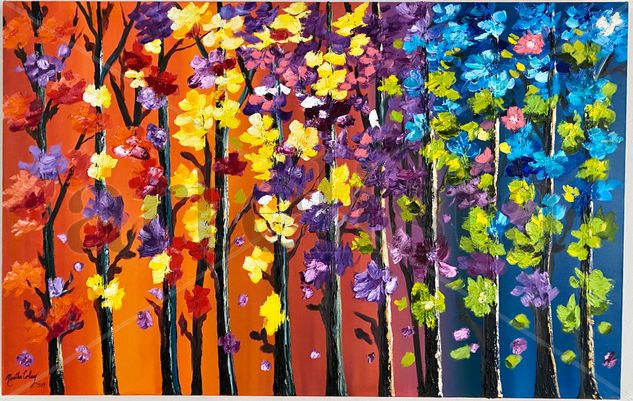 Renacimiento de la Primavera en el Bosque Oil Canvas Landscaping