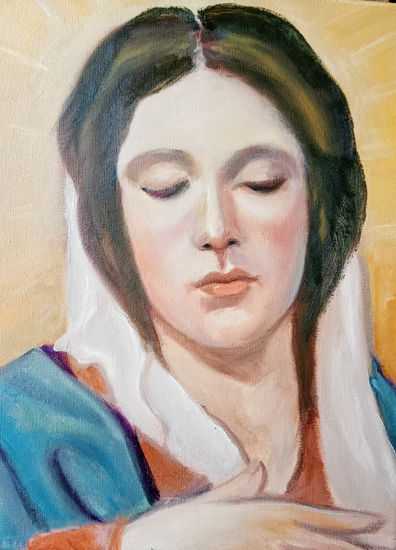 Virgen con aires de Velázquez Oil Canvas Portrait