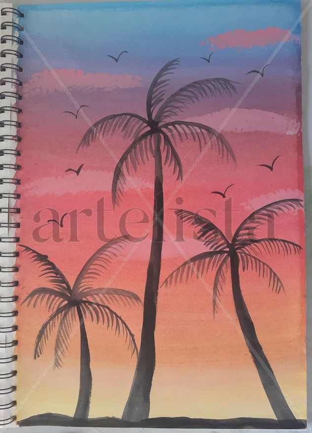 Palmeras en el atardecer