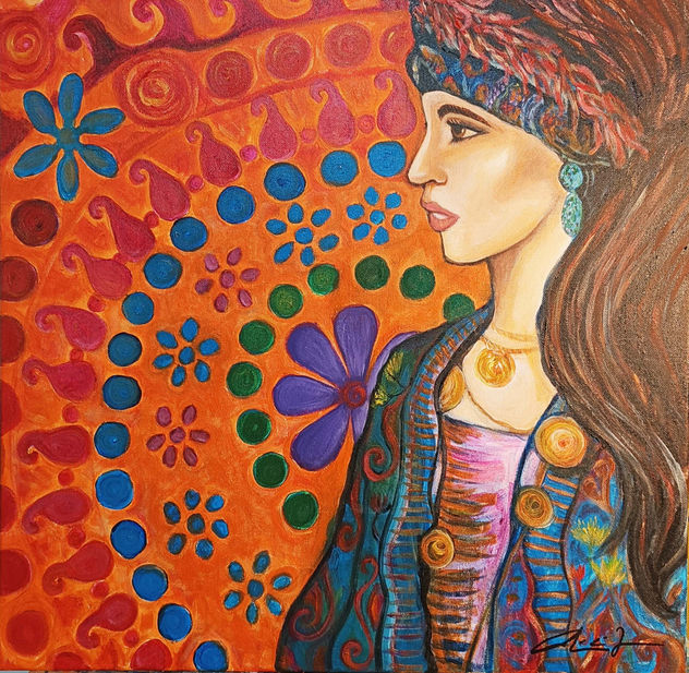 Mujer Jardin de Damasco