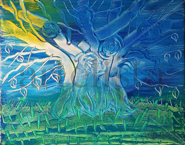 Árbol soleado Acrylic Canvas Landscaping