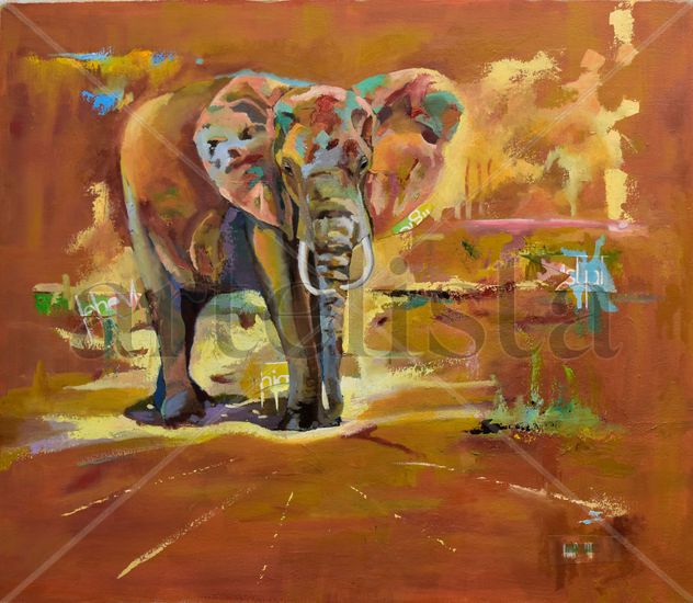 Elefante Oil Canvas Animals