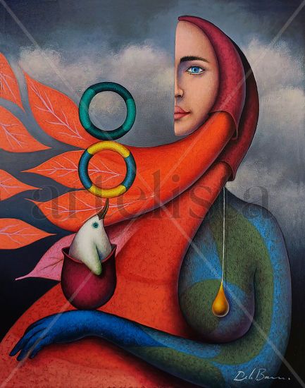 Pinguino equilibrista Oil Canvas Figure Painting