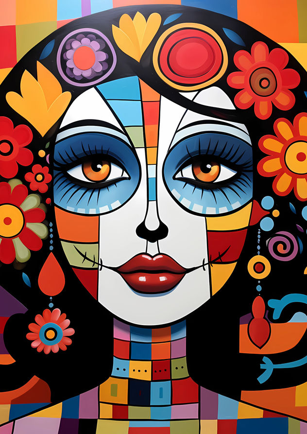 Una catrina muy cubista