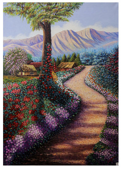 Flores en el Valle de Majes Oil Canvas Landscaping