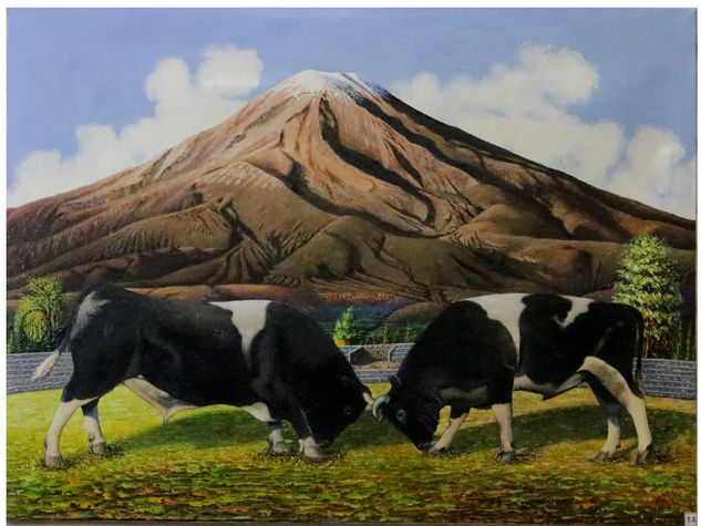 Pelea de toros Mixed Media