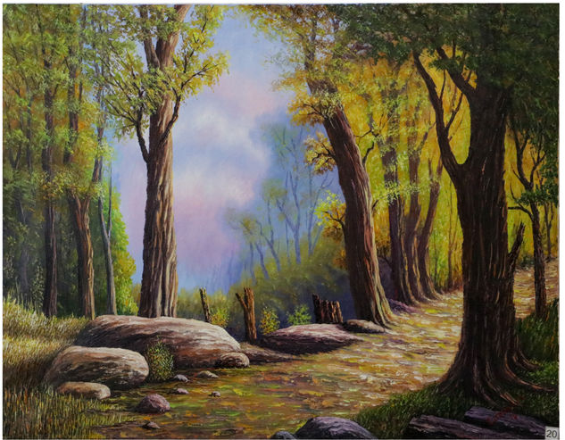 Camino en el bosque Oil Canvas Landscaping