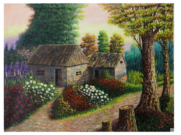 Flores en el hogar Oil Canvas Landscaping