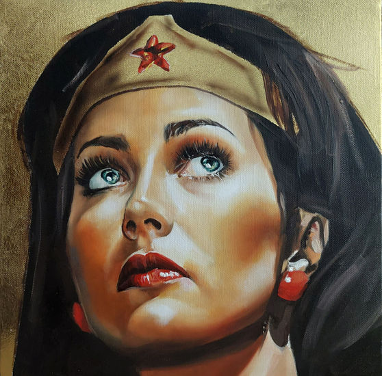 Wonder Woman Óleo Lienzo Retrato