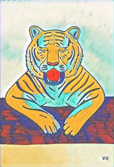 Tigre Rotulador Papel Animales