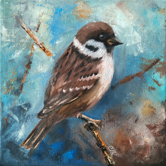 Pájaro Bird Oil Canvas Animals