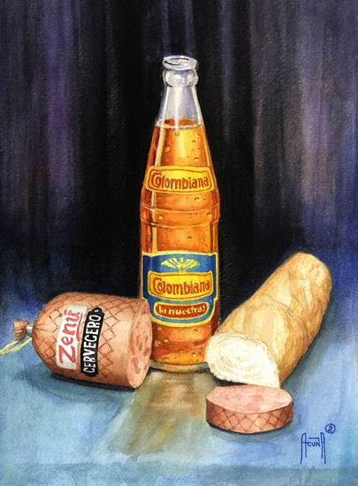 Desayuno Colombo - Frances Watercolour Paper Still Life Paintings