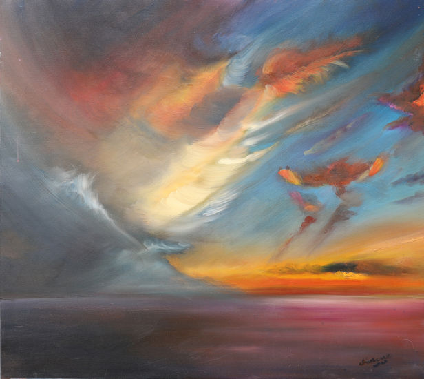 el atardecer de la agonia Oil Canvas Figure Painting