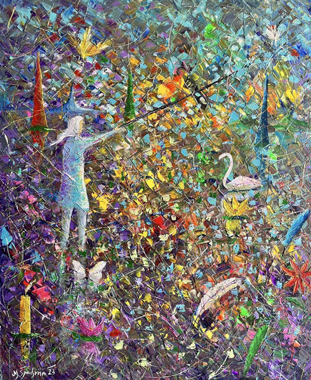 Pescador de sueños Acrylic Canvas Figure Painting