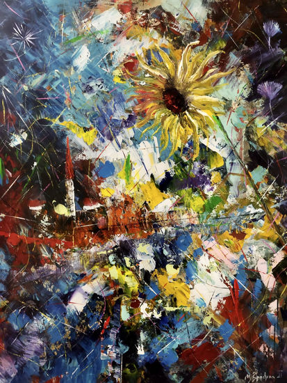 Última girasol Acrylic Canvas Floral Painting