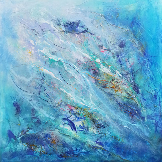 Flowing into the depth Acrylic Canvas Marine Painting