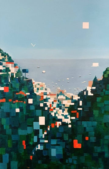 Amalfi coast Positano Acrylic Canvas Landscaping