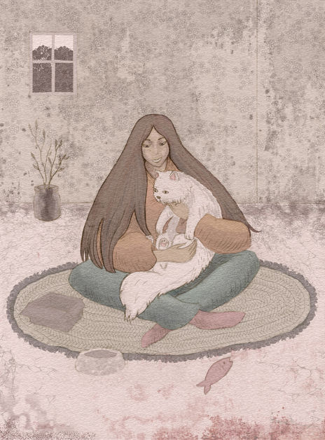 Mujer con gato