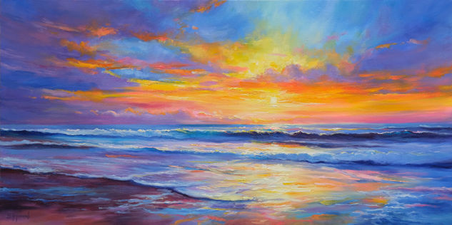 Sunset Seascape Oil Canvas Landscaping