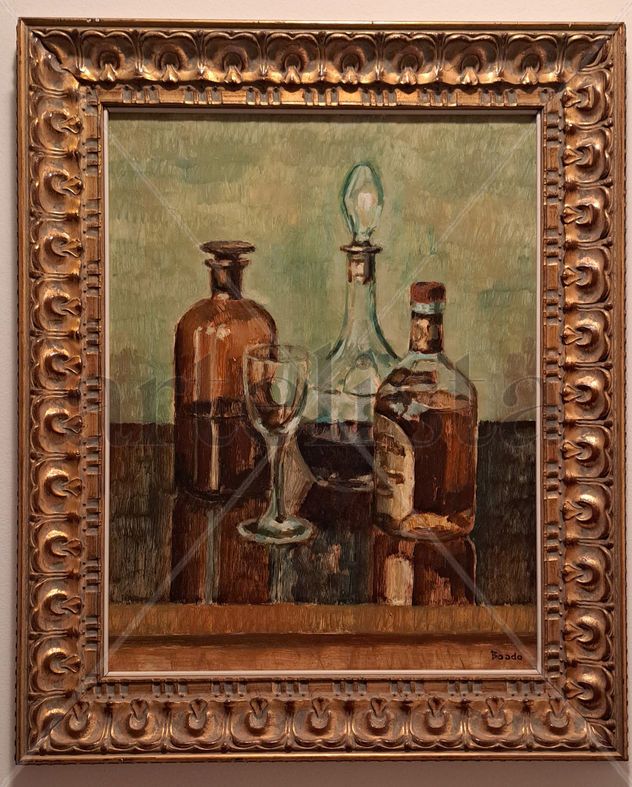 bodegón con botellas