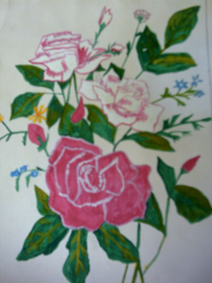 Rosas Rotulador Papel Floral