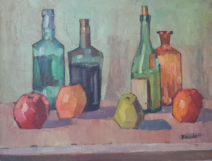 Bodegón con manzanas