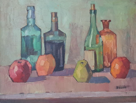 Bodegón con manzanas