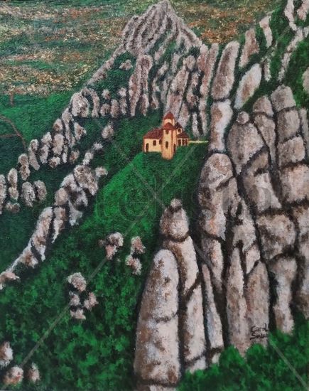 SANTA COVA DE MONTSERRAT Gouache Canvas Landscaping