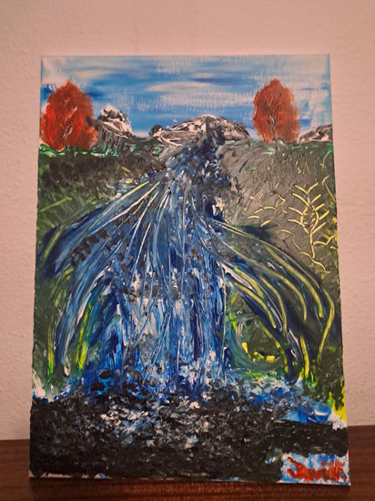 La cascada volcánica Acrylic Canvas Landscaping