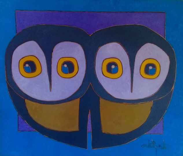 Miradas nocturnas Acrylic Canvas Animals