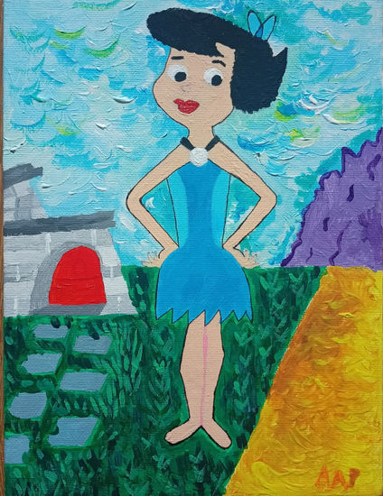 Betty Mármol , Los picapiedra , The flintstones Acrílico Lienzo Retrato