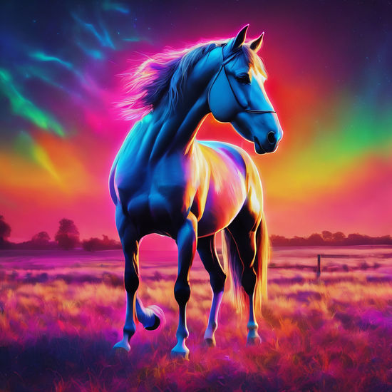 Colourful horse Pastel Otros Animales