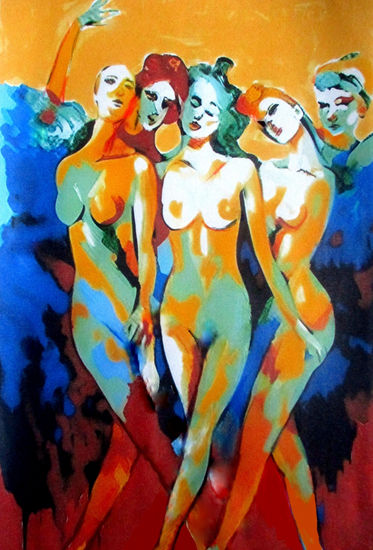 "Blue Haze" Acrílico Lienzo Desnudos