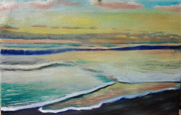 Puesta de sol Oil Canvas Marine Painting