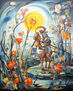 Don Quijote con amapolas  serie deconstrucción