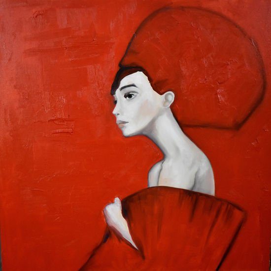 Red Oil Canvas Portrait