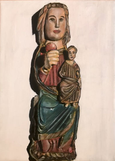 Virgen del Pueyo de Acumuer Acrylic Canvas Portrait