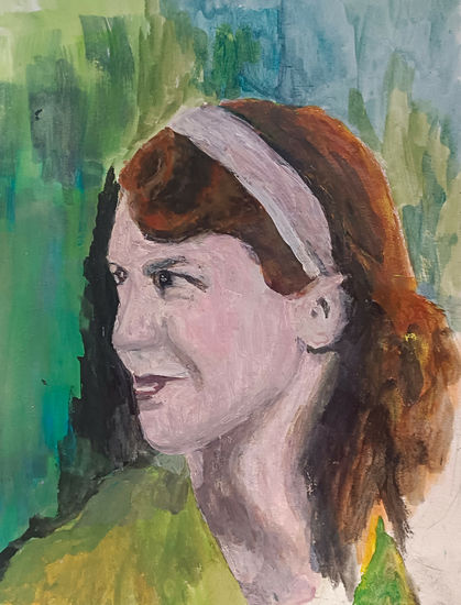 Sylvia Plath Gouache Papel Retrato