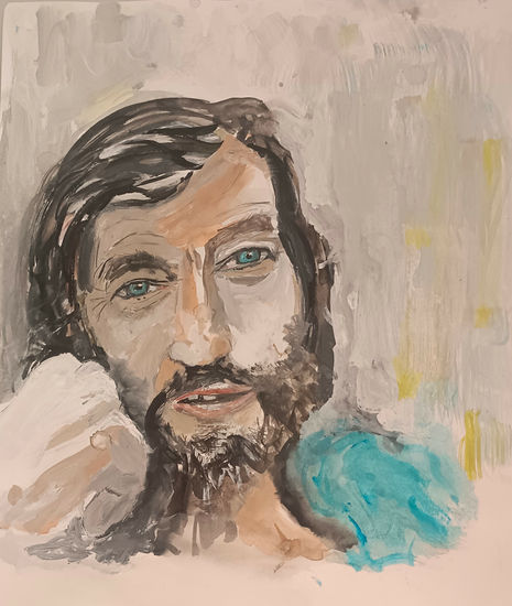 Cortázar Gouache Papel Retrato