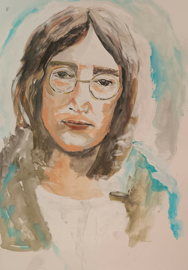 John Lennon Gouache Paper Portrait